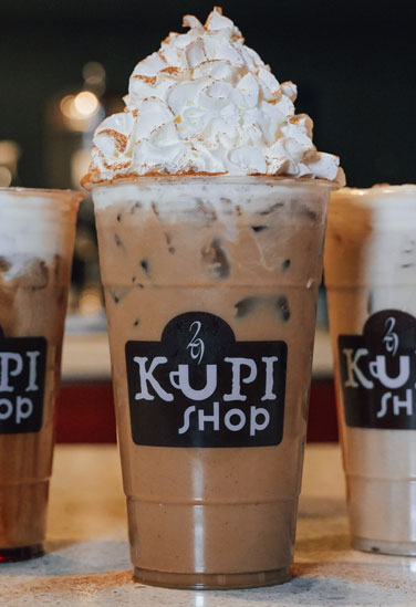 signature beverages and coffee from kupi shop