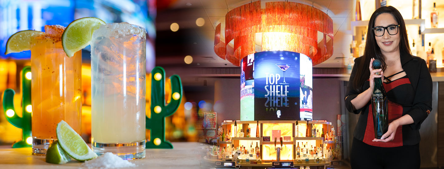 crafted cocktails and dining at Top Shelf on the casino floor